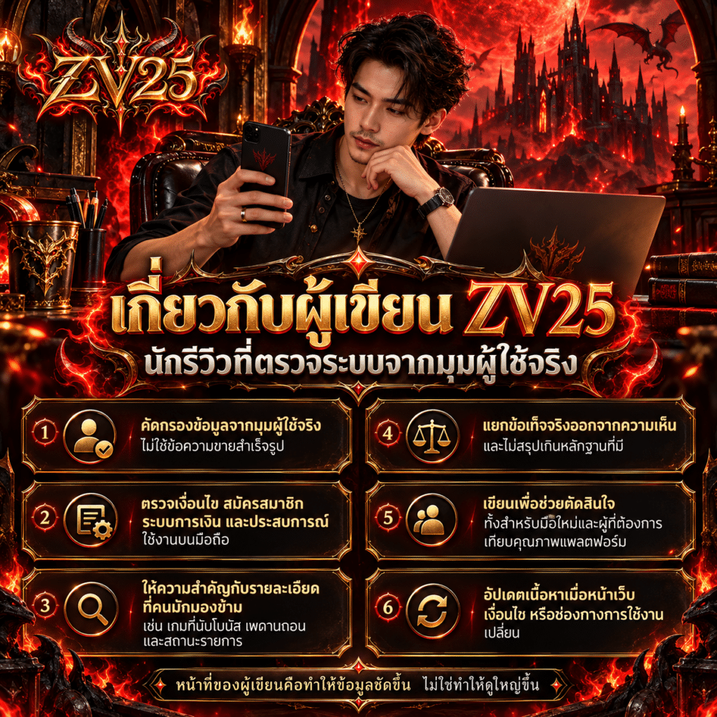 เกี่ยวกับผู้เขียน ZV25 นักรีวิวที่ตรวจระบบจากมุมผู้ใช้จริง